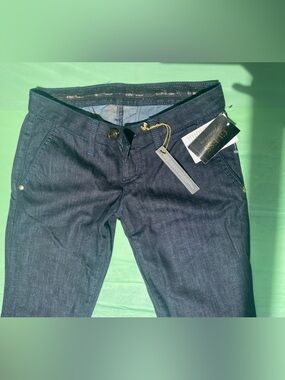 LOW RISE GUESS PREMIUM Dark Indigo WIDE LEG Jeans NEW WITH TAGS SIZE 24